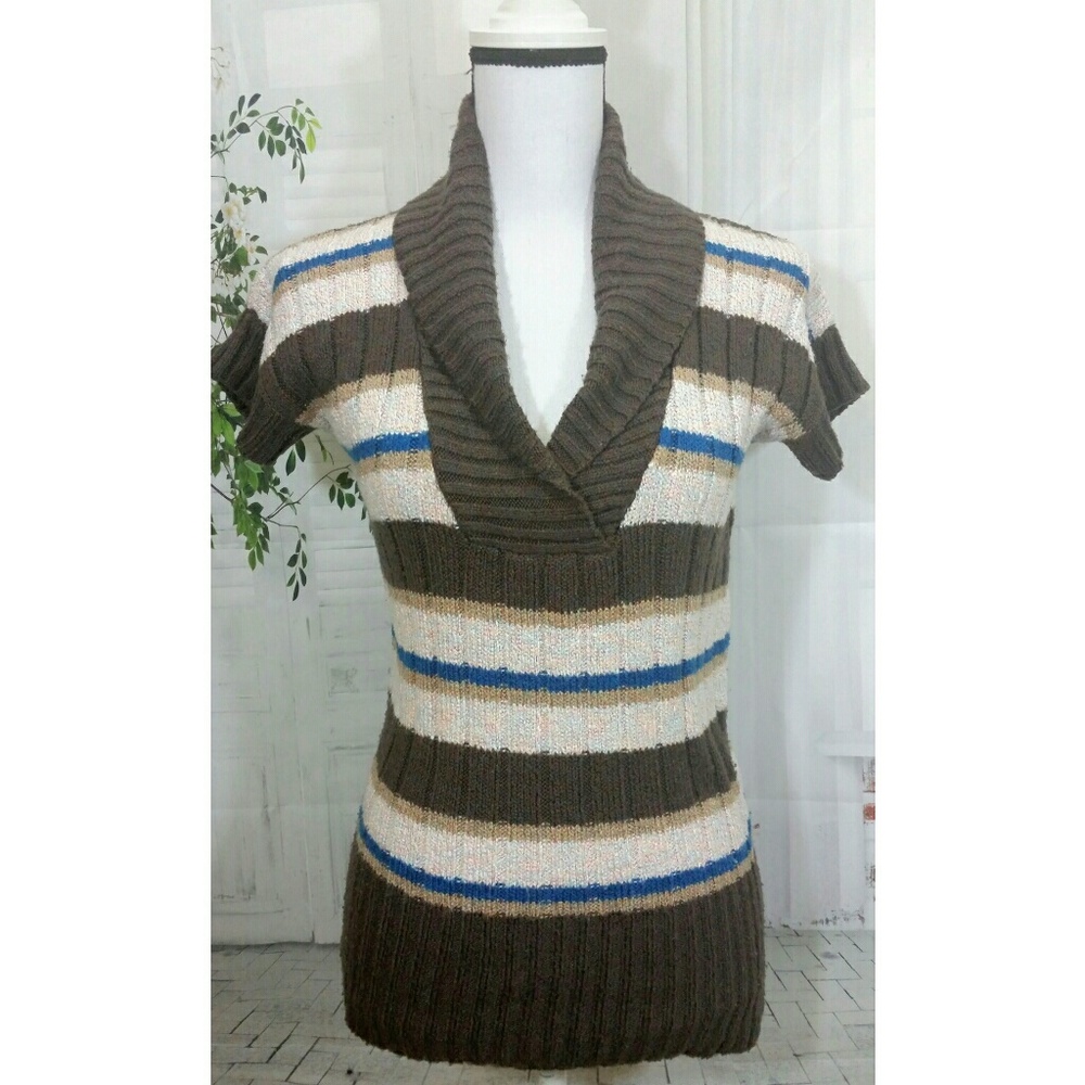 Maurices Sweater Shawl Neck Brown S/S Size S